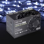 Гирлянда «Нить» 10 м, IP44, УМС, тёмная нить, 100 LED, свечение белое, мерцание всех светодиодов, 24 В - фото 5268450