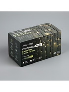 Гирлянда «Бахрома» 3 × 0.6 м, IP44, УМС, тёмная нить, 100 LED, свечение тёплое белое, мерцание, 24 В 9891721 - фото 319921138