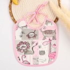 Нагрудник из нетканого полотна с ПВХ покрытием «Мультики», цвет розовый, р-р. 20х22см - Фото 1