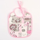 Нагрудник из нетканого полотна с ПВХ покрытием «Мультики», цвет розовый, р-р. 20х22см - Фото 2