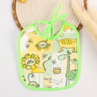 Нагрудник из нетканого полотна с ПВХ покрытием «Мультики», зеленый, р-р. 20×22 см - Фото 1