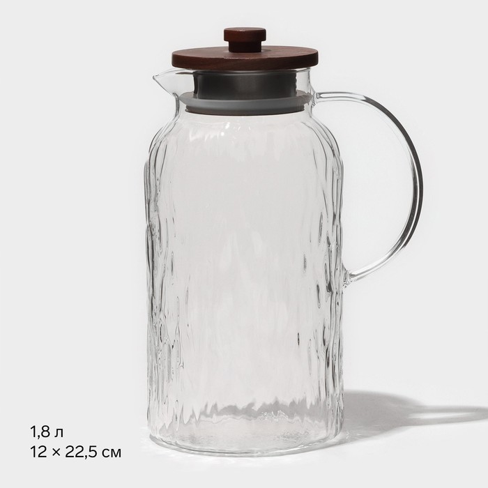 Кувшин для воды «Агат», 1.8 л, 12×22.5 см, стекло, прозрачный - Фото 1