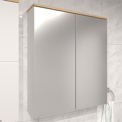 Зеркало – шкаф для ванной комнаты «Амалия», 600×150×700 мм, цвет белый/сонома