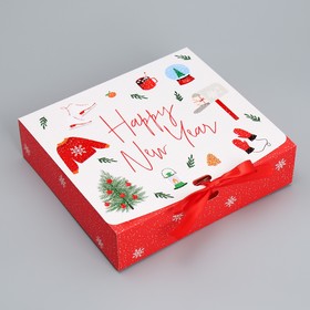 Коробка подарочная «Счастливого праздника», 20 х 18 х 5 см, Новый год