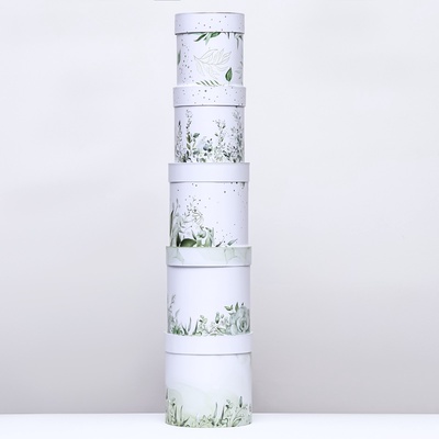 Набор круглых коробок 5 в 1 «Простая нежность», 19.5×19.5 - 13.5×13.5 см