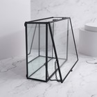 Органайзер для хранения, 1 секция, с крышкой, стеклянный, с зеркальным основанием, 20 × 16 см, цвет прозрачный/чёрный - Фото 5