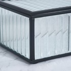 Органайзер для хранения «Ribbed», 1 секция, с крышкой, стеклянный, с зеркальным основанием, 17 × 10,5 см, цвет прозрачный/чёрный - Фото 7