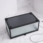 Шкатулка для украшений Wet Glass, органайзер с крышкой стеклянный, с зеркальным основанием, 14.5×8.5 см, прозрачная, чёрная - Фото 3