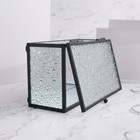 Шкатулка для украшений Wet Glass, органайзер с крышкой стеклянный, с зеркальным основанием, 14.5×8.5 см, прозрачная, чёрная - Фото 4