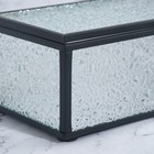 Органайзер для хранения «Wet Glass», 1 секция, с крышкой, стеклянный, с зеркальным основанием, 14,5 × 8,5 см, цвет прозрачный/чёрный - фото 25280087