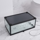 Органайзер для хранения «Square», 1 секция, с крышкой, стеклянный, с зеркальным основанием, 17 × 10,5 см, цвет прозрачный/чёрный - Фото 5