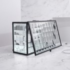 Органайзер для хранения «Square», 1 секция, с крышкой, стеклянный, с зеркальным основанием, 17 × 10,5 см, цвет прозрачный/чёрный - Фото 6