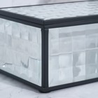 Органайзер для хранения «Square», 1 секция, с крышкой, стеклянный, с зеркальным основанием, 17 × 10,5 см, цвет прозрачный/чёрный - Фото 7