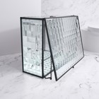 Органайзер для хранения «Square», 1 секция, с крышкой, стеклянный, с зеркальным основанием, 25 × 17,5 см, цвет прозрачный/чёрный - фото 23338272