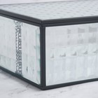 Органайзер для хранения «Square», 1 секция, с крышкой, стеклянный, с зеркальным основанием, 25 × 17,5 см, цвет прозрачный/чёрный - фото 23338273
