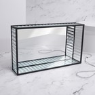 Органайзер для хранения «Ribbed», 1 секция, стеклянный, с зеркальным основанием, 24 × 14 см, цвет прозрачный/чёрный - Фото 4