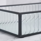 Органайзер для хранения «Ribbed», 1 секция, стеклянный, с зеркальным основанием, 24 × 14 см, цвет прозрачный/чёрный - Фото 5