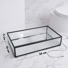 Органайзер для хранения «Wet Glass», 1 секция, стеклянный, с зеркальным основанием, 24 × 14 см, цвет прозрачный/чёрный - фото 23416017