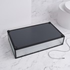 Органайзер для хранения «Wet Glass», 1 секция, стеклянный, с зеркальным основанием, 24 × 14 см, цвет прозрачный/чёрный - фото 23416020