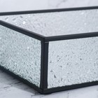 Органайзер для хранения «Wet Glass», 1 секция, стеклянный, с зеркальным основанием, 24 × 14 см, цвет прозрачный/чёрный - Фото 5