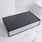 Органайзер для хранения «Wet Glass», 1 секция, стеклянный, с зеркальным основанием, 29 × 17,5 см, цвет прозрачный/чёрный - фото 23282719