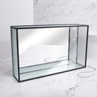 Органайзер для хранения «Wet Glass», 1 секция, стеклянный, с зеркальным основанием, 29 × 17,5 см, цвет прозрачный/чёрный - фото 23282720