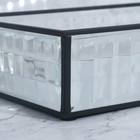 Органайзер для хранения «Square», 1 секция, стеклянный, с зеркальным основанием, 29 × 17,5 см, цвет прозрачный/чёрный - Фото 5