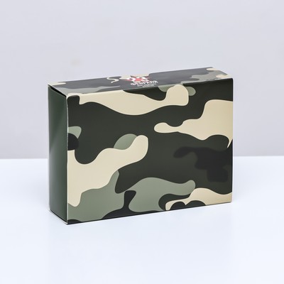 Коробка для конфет 6 шт., «Камуфляж» 13.7×9.8×3.8 см