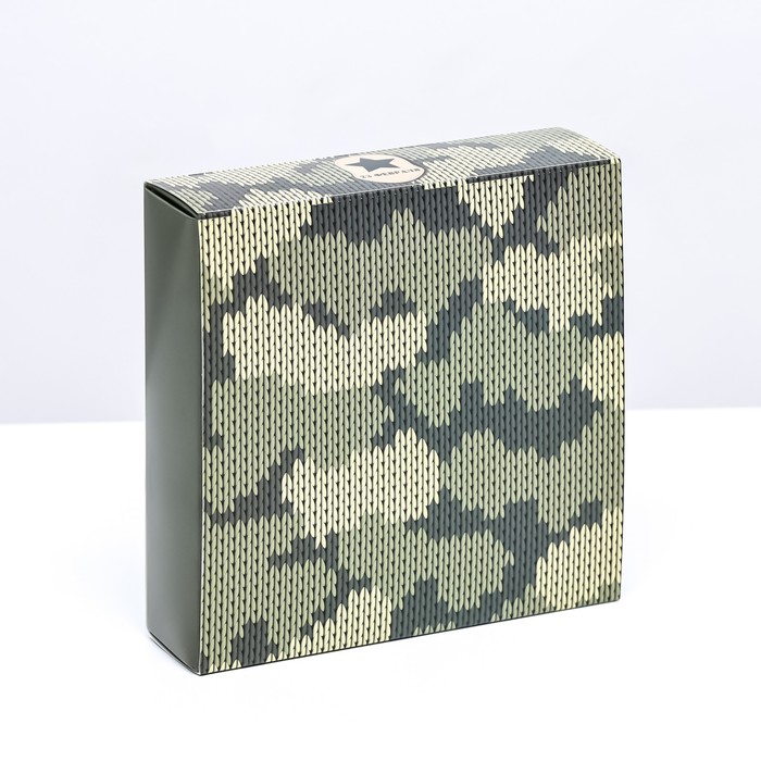 Коробка под 9 конфет с обечайкой , "Камуфляж" 13,8 х 13,8 х 3,8 - фото 1906490829