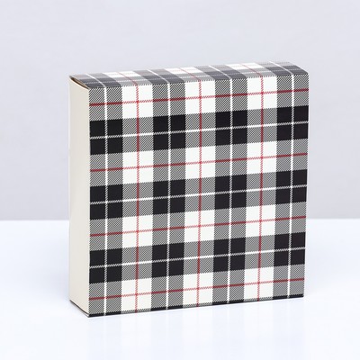 Коробка для 9 конфет с обечайкой, «Мужской» 13.8×13.8×3.8 см