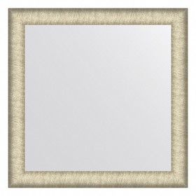 Зеркало Evoform в багетной раме, 59 мм, 63х63 см, цвет брашированное серебро