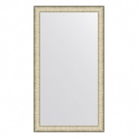 Зеркало Evoform в багетной раме, 59 мм, 63х113 см, цвет брашированное серебро