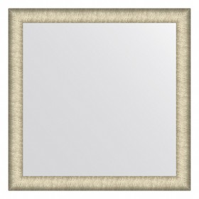 Зеркало Evoform в багетной раме, 59 мм, 73х73 см, цвет брашированное серебро