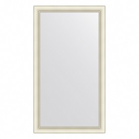 Зеркало Evoform в багетной раме, 60 мм, 64х114 см, цвет белый с серебром
