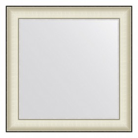 Зеркало Evoform в багетной раме, 78 мм, 68х68 см, цвет белая кожа с хромом