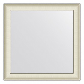 Зеркало Evoform в багетной раме, 78 мм, 78х78 см, цвет белая кожа с хромом