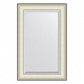 Зеркало Evoform в багетной раме, с фацетом, 78 мм, 54х84 см, цвет белая кожа с хромом