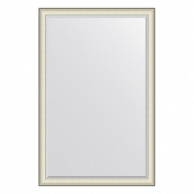 Зеркало Evoform в багетной раме, с фацетом, 78 мм, 114х174 см, цвет белая кожа с хромом