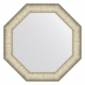 Зеркало Evoform в багетной раме, 59 мм, 50х50 см, цвет брашированное серебро