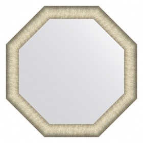 Зеркало Evoform в багетной раме, 59 мм, 60х60 см, цвет брашированное серебро