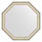 Зеркало Evoform в багетной раме, 59 мм, 70х70 см, цвет брашированное серебро - фото 303600830