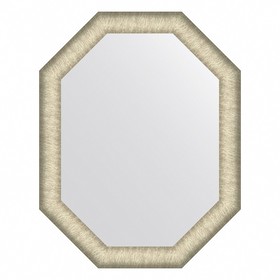 Зеркало Evoform в багетной раме, 59 мм, 55х70 см, цвет брашированное серебро