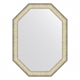 Зеркало Evoform в багетной раме, 59 мм, 60х80 см, цвет брашированное серебро