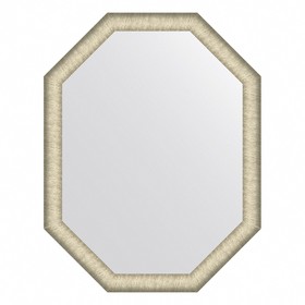 Зеркало Evoform в багетной раме, 59 мм, 70х90 см, цвет брашированное серебро