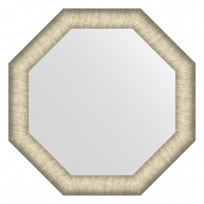 Зеркало Evoform в багетной раме, 59 мм, 55х55 см, цвет брашированное серебро