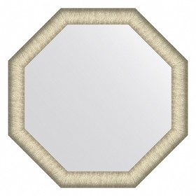 Зеркало Evoform в багетной раме, 59 мм, 65х65 см, цвет брашированное серебро