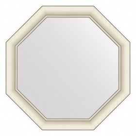 Зеркало Evoform в багетной раме, 60 мм, 61х61 см, цвет белый с серебром