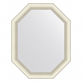 Зеркало Evoform в багетной раме, 60 мм, 56х71 см, цвет белый с серебром