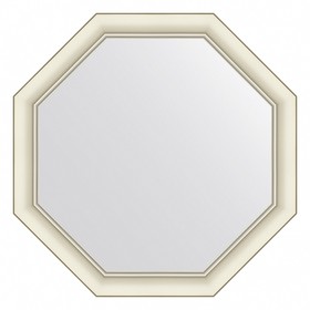 Зеркало Evoform в багетной раме, 60 мм, 66х66 см, цвет белый с серебром
