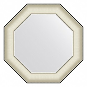 Зеркало Evoform в багетной раме, 78 мм, 54х54 см, цвет белая кожа с хромом